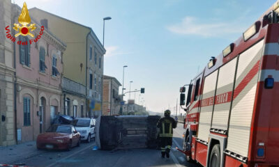 auto ribaltata a Torrette di Ancona